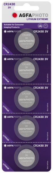 AgfaPhoto Lithium Gombelem CR2430 B5 | BR (SKU:APCR2430B5) Lítium