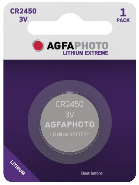 AgfaPhoto Lithium Gombelem CR2450 B1 | BR (SKU:APCR2450-NEW) Lítium