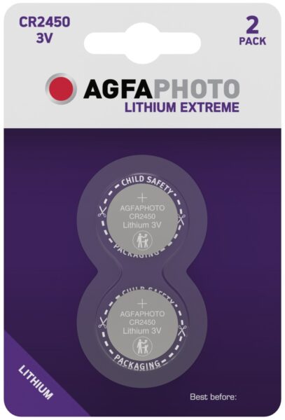 AgfaPhoto Lithium Gombelem CR2450 B2 | BR (SKU:APCR2450B2) Elemek