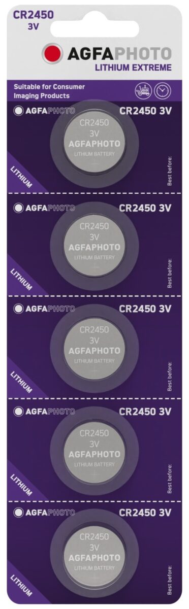 AgfaPhoto Lithium Gombelem CR2450 B5 | BR (SKU:APCR2450B5) Lítium