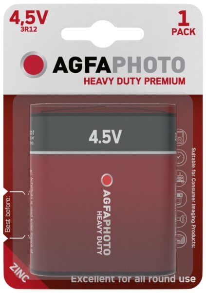 AgfaPhoto Heavy Duty Féltartós Lapos Elem 4.5V B1 | BR (SKU:APF4.5VB1) Elemek