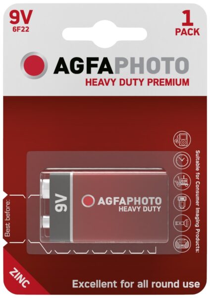 AgfaPhoto Heavy Duty Féltartós 9V Elem B1 | BR (SKU:APF9V) Elemek