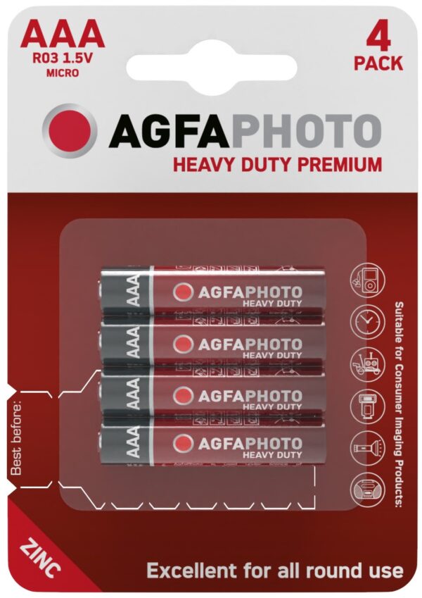 AgfaPhoto Heavy Duty Féltartós Mikro Elem AAA B4 | BR (SKU:APFAAA) Bliszteres