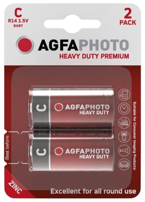 AgfaPhoto Heavy Duty Féltartós Baby Elem C B2 | BR (SKU:APFC) Bliszteres