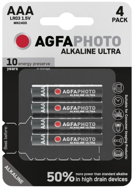 AgfaPhoto Ultra Alkáli Mikro Elem AAA B4 | BR (SKU:APUAAA) Elemek