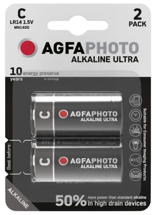 AgfaPhoto Ultra Alkáli Baby Elem C B2 | BR (SKU:APUC) Ultra