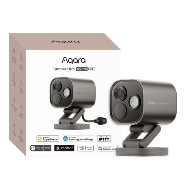 Aqara G5 Camera Hub Pro, kültéri HomeKit SecureVideo kamera, beépített Zigbee és Thread átjáróval, POE verzió, szürke Aqara CH-C03D Aqara G5 Camera Hub Pro, kültéri HomeKit SecureVideo kamera, beépített Zigbee és Thread átjáróval, POE verzió, szürke Aqara CH-C03D