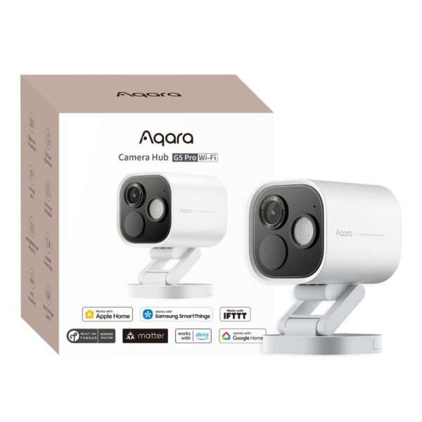 Aqara G5 Camera Hub Pro, kültéri HomeKit SecureVideo kamera, beépített Zigbee és Thread átjáróval, Wi-Fi verzió, fehér Aqara CH-C07E Aqara G5 Camera Hub Pro, kültéri HomeKit SecureVideo kamera, beépített Zigbee és Thread átjáróval, Wi-Fi verzió, fehér Aqara CH-C07E