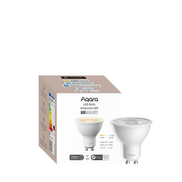 Aqara T2 fehér fényű, állítható színhőmérsékletű, fényerőszabályozható, GU10 CCT LED izzó (LB-L03E) Aqara LB-L03E Aqara T2 fehér fényű, állítható színhőmérsékletű, fényerőszabályozható, GU10 CCT LED izzó (LB-L03E) Aqara LB-L03E