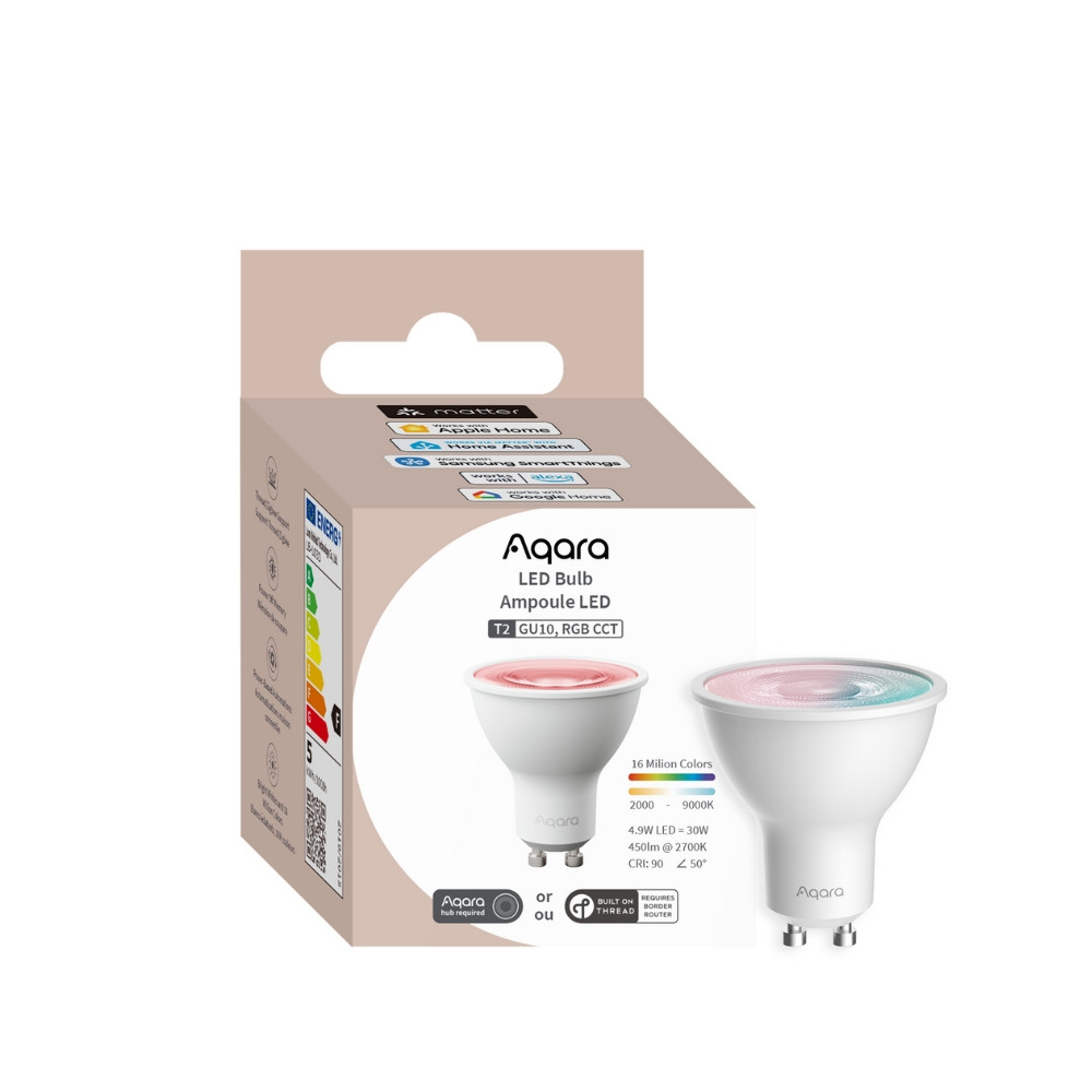 Aqara T2 RGB CCT (fehér + színes), állítható színhőmérsékletű, fényerőszabályozható, GU10 LED izzó (LB-L03D) Aqara LB-L03D Aqara T2 RGB CCT (fehér + színes), állítható színhőmérsékletű, fényerőszabályozható, GU10 LED izzó (LB-L03D) Aqara LB-L03D