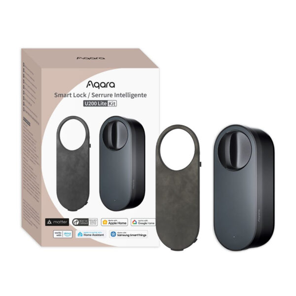 Aqara U200 LITE Smart Lock utólag felszerelhető zár, Matter kompatibilis, fekete Aqara EL-D03D