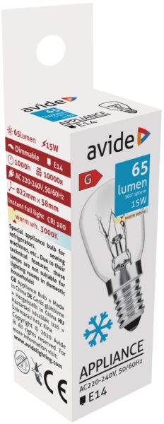 Avide Hűtőizzó 15W E14 WW 3000K | BR (SKU:ARAC14WW-15W) Speciális izzók Avide Hűtőizzó 15W E14 WW 3000K | BR (SKU:ARAC14WW-15W) Speciális izzók