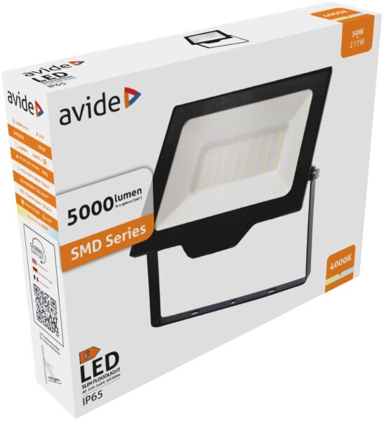 Avide LED Opál Reflektor Slim SMD 50W NW 4000K | BR (SKU:ARFFLNW-50W) Reflektorok