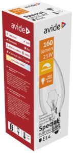 Speciális Izzó C35 25W E14 WW (Avide hőálló) | BR (SKU:ASC14WW-25W) Belföld