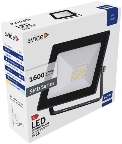 Avide Value LED Reflektor Slim SMD 20W CW 6400K | BR (SKU:ASFLCW-20W) Egyéb