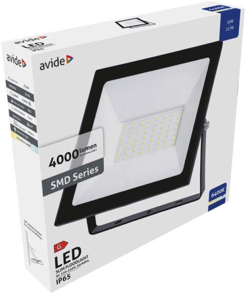 Avide Value LED Reflektor Slim SMD 50W CW 6400K | BR (SKU:ASFLCW-50W) Reflektorok Avide Value LED Reflektor Slim SMD 50W CW 6400K | BR (SKU:ASFLCW-50W) Reflektorok