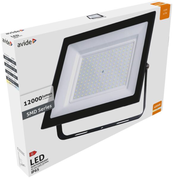 Avide Value LED Reflektor Slim SMD 150W NW 4000K | BR (SKU:ASFLNW-150W) Reflektorok