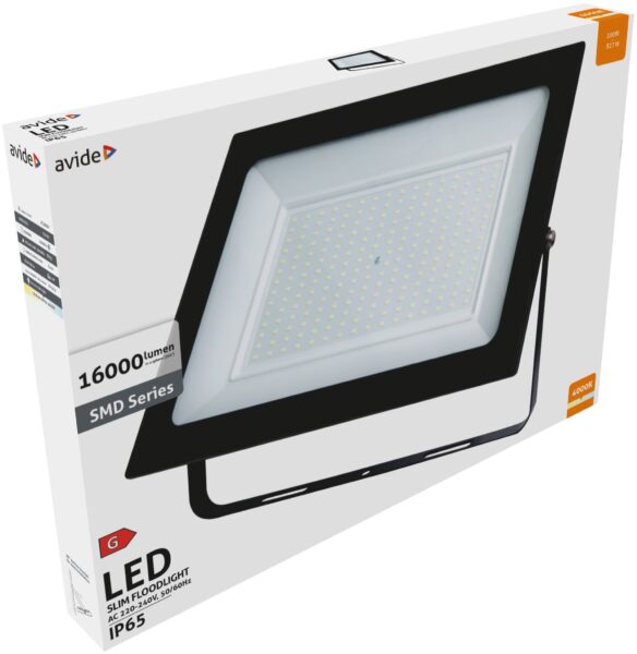 Avide Value LED Reflektor Slim SMD 200W NW 4000K | BR (SKU:ASFLNW-200W) Reflektorok