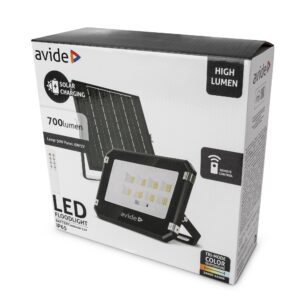 Avide LED Szolár Reflektor 50W CCT különálló napelemmel, távirányítóval | BR (SKU:ASOLFLCCT-4AH-SMSP) Szolár