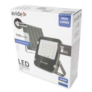 Avide LED Szolár Reflektor 50W CW 6400K különálló napelemmel, távirányítóval | BR (SKU:ASOLFLCW-5AH-SMSP) Szolár