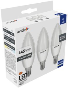 Avide Value LED Candle E14 5W CW 6400K Triple Pack | BR (SKU:AVC14CW-5W-3P) Gyertya