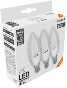 Avide Value LED Candle E14 5W NW 4000K Triple Pack | BR (SKU:AVC14NW-5W-3P) Gyertya