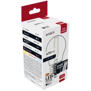 Avide LED White Filament Mini Globe 4.5W E27 WW 2700K | BR (SKU:AWLFMG27WW-4.5W) Mini Gömb