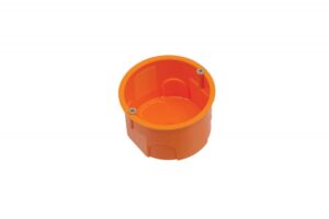 Műanyag szerelvénydoboz csavarokkal, narancssárga, 40mm, IP30 Szerelvénydobozok