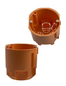 Műanyag szerelvénydoboz csavarokkal, mély, 73mm, ÚJ Szerelvénydobozok