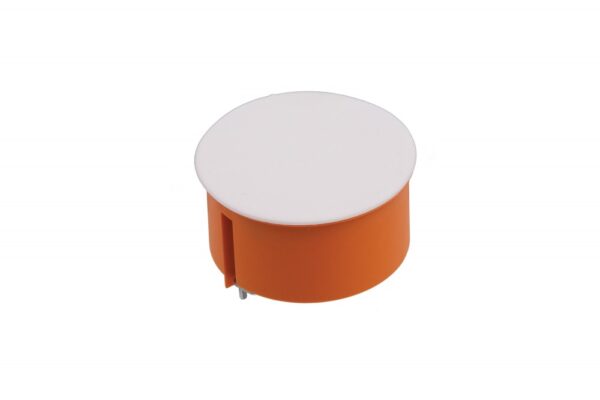 Gipszkarton szerelvénydoboz fedéllel, kör alakú, PO70, narancssárga, 45mm, IP30 Gipszkarton szerelvénydobozok