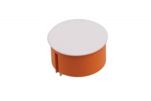 Gipszkarton szerelvénydoboz fedéllel, kör alakú, PO80, narancssárga, 50mm, IP30 Gipszkarton szerelvénydobozok