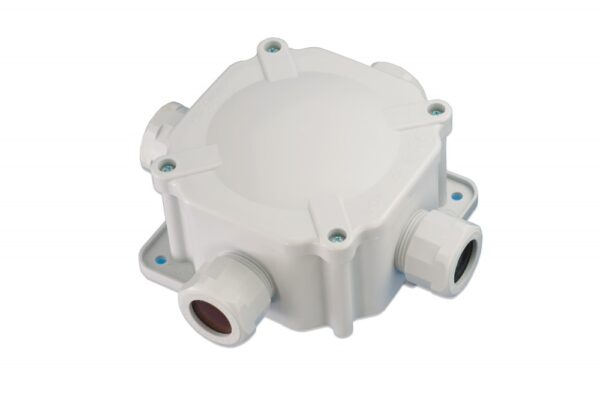 PG21 elosztódoboz, fehér, 4 bevezetéssel, 5x6mm2 terminál, IP67 Kötődobozok