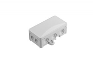 Kötődoboz, 6 négyzet alakú gumi bevezetővel, fehér, 80x80x40mm, IP44 Membrános S-BOX kötődobozok