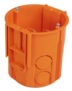 Megerősített szerelvénydoboz csavarokkal, narancssárga, 80mm(!) Szerelvénydobozok Megerősített szerelvénydoboz csavarokkal, narancssárga, 80mm(!) Szerelvénydobozok