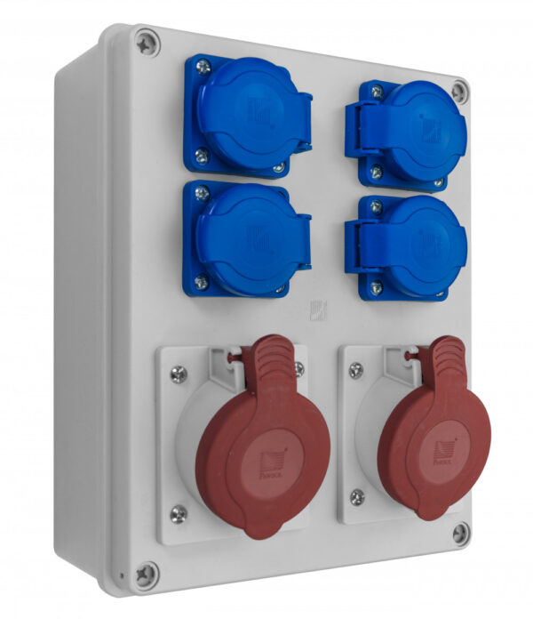 R-BOX 240, 2x16A/5p, 4x250V Ipari elosztódobozok, oszlopok, kábeldobok
