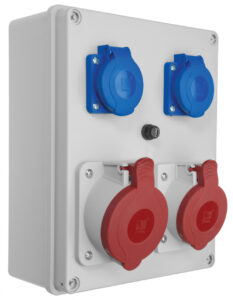R-BOX 240, 1x32A/5p, 1x16A/5p, 2x250V Ipari elosztódobozok, oszlopok, kábeldobok