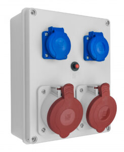 R-BOX 240, 2x32A/5p, 2x250V Ipari elosztódobozok, oszlopok, kábeldobok R-BOX 240, 2x32A/5p, 2x250V Ipari elosztódobozok, oszlopok, kábeldobok