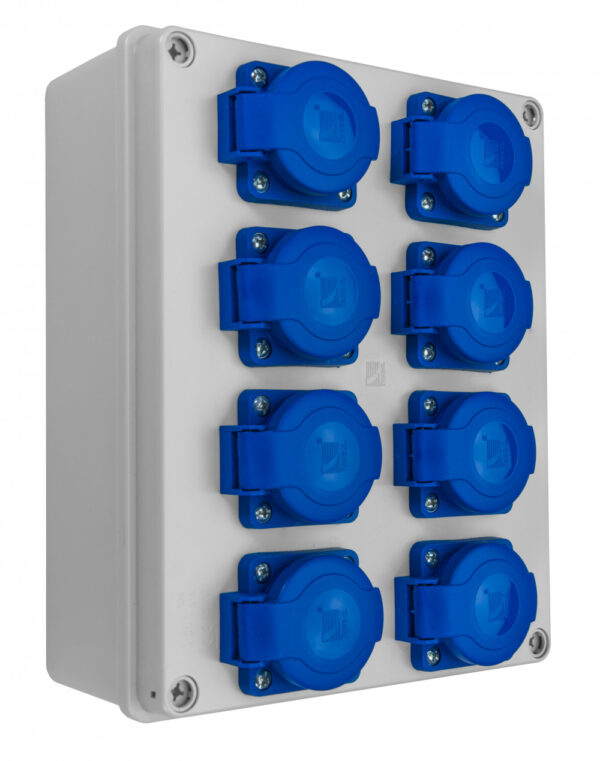 R-BOX 240, 8x250V Ipari elosztódobozok, oszlopok, kábeldobok