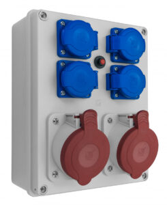 R-BOX 240, 2x32A/5p, 4x250V Ipari elosztódobozok, oszlopok, kábeldobok