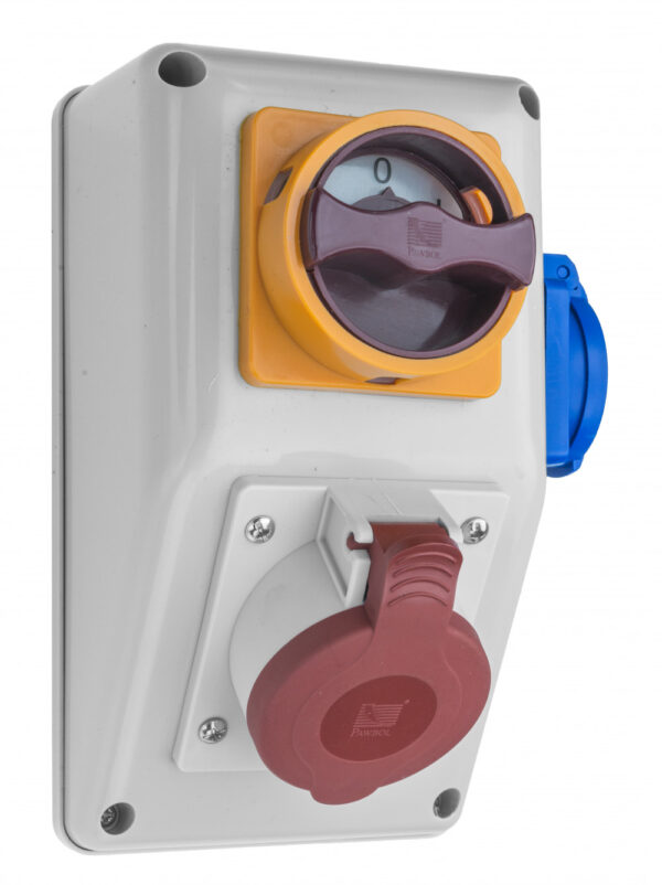 R-BOX KOMPAKT 1x16A/5p, 1x250V, 0/1 kétállású főkapcsoló Ipari elosztódobozok, oszlopok, kábeldobok
