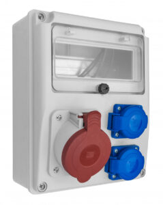 R-BOX 240 8S 1×32/5, 2x230V, füst színű üveg Ipari elosztódobozok, oszlopok, kábeldobok