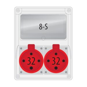 R-BOX 240 8S 2×32/4, füst színű üveg Ipari elosztódobozok, oszlopok, kábeldobok