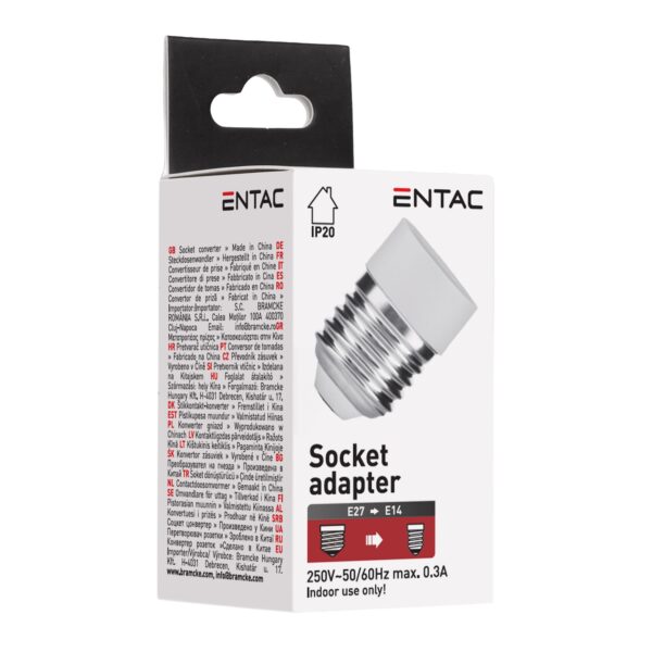 Entac Foglalat Átalakító E27 – E14 | BR (SKU:CEN-E27-E14) Foglalat átalakítók