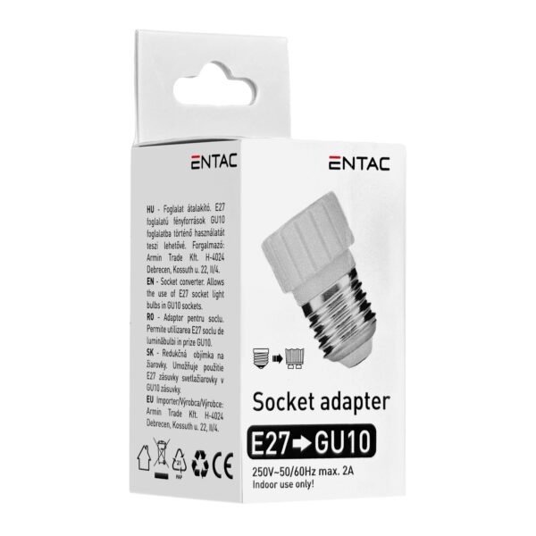 Entac Foglalat Átalakító E27 – GU10 | BR (SKU:CEN-E27-GU10) Foglalat átalakítók Entac Foglalat Átalakító E27 – GU10 | BR (SKU:CEN-E27-GU10) Foglalat átalakítók
