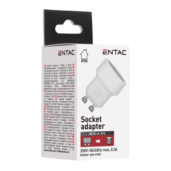 Entac Foglalat Átalakító GU10 – E14 | BR (SKU:CEN-GU10-E14) Foglalat átalakítók