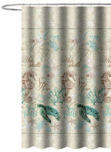 Textil zuhanyfüggöny, Tengeri mintás Fürdőszobai kiegészítők