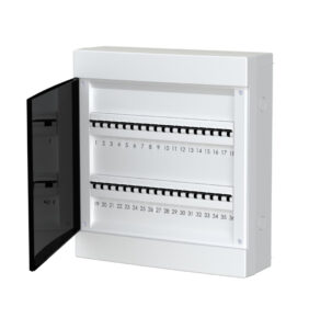 36 modulos falon kívüli lakáselosztó (2×18) Falon kívüli moduláris lakáselosztók