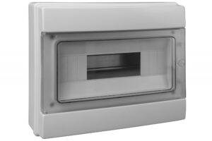 Vízmentes lakáselosztó, N+PE sínnel, 12 modul, IP65 Lakáselosztók, szekrények