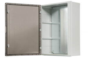 Hermetikus elosztószekrény  511mm; IP65, átlátszó ajtó Lakáselosztók, szekrények
