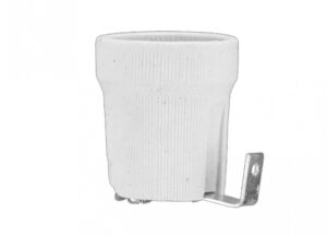 Porcelán lámpa foglalat, fehér, E27 Foglalatok